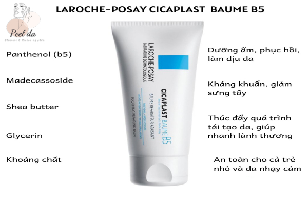 Thành phần chính của kem dưỡng La Roche Posay Cicaplast Baume B5