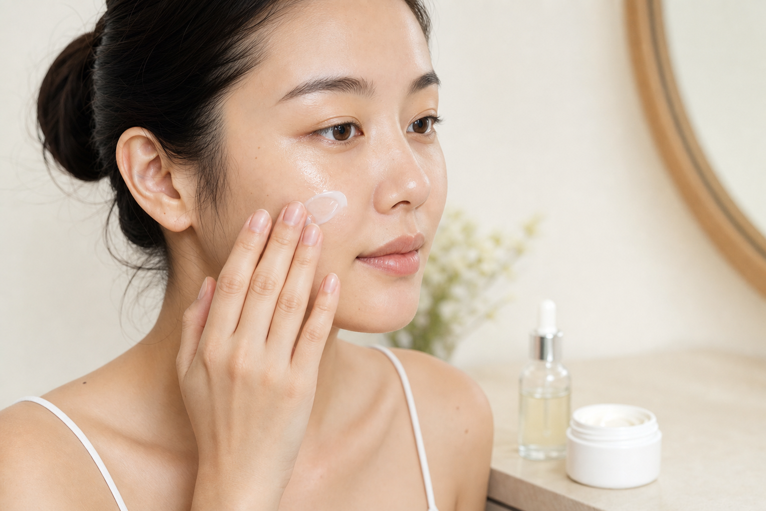 Thoa kem dưỡng sau bước serum cấp ẩm